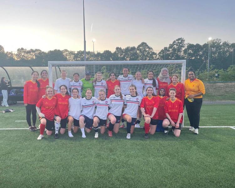 Polytechnic Women’s XI and opponents together after a match