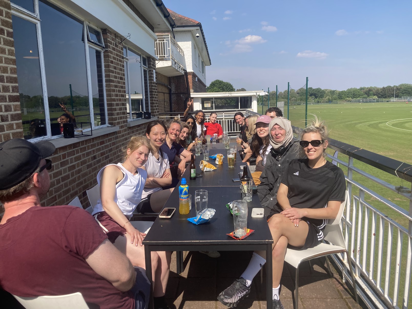 Polytechnic Women’s XI players at the clubhouse